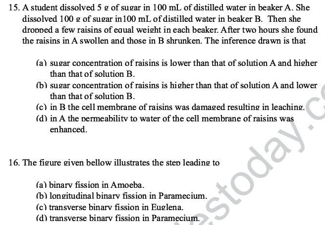 CBSE Class 10 Science MCQs Set 6, Multiple Choice Questions